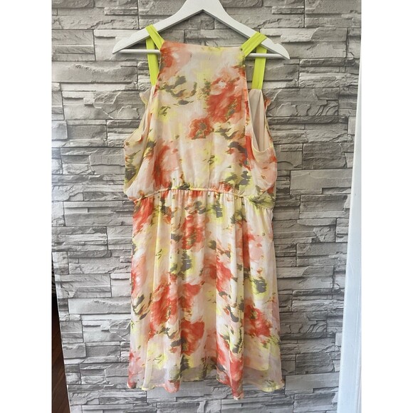 MAURICES Sleeveless Ruffle Red & Yellow Floral Dress w/ Belt Women's 1 Plus Size - Picture 2 of 11